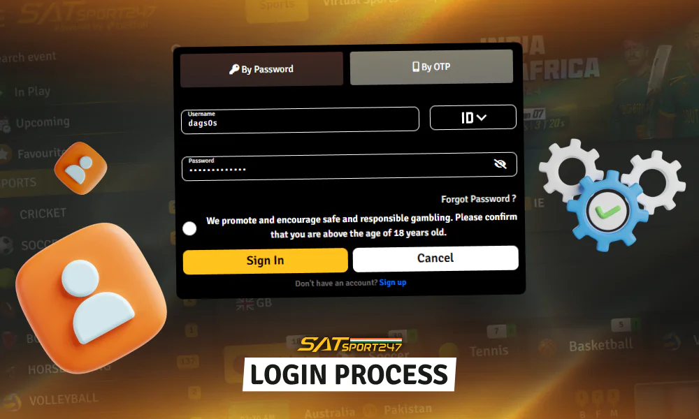 The login process at Satsport247 is straightforward and easy