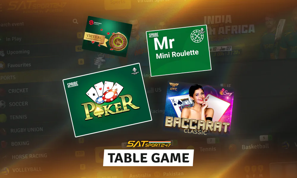 Satsport247 Casino Table Games