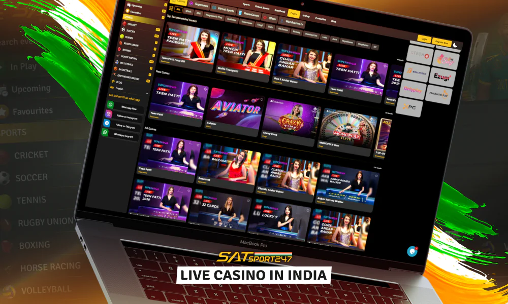 Satsport247 Live Casino offers an immersive and thrilling online gambling experience for players from India